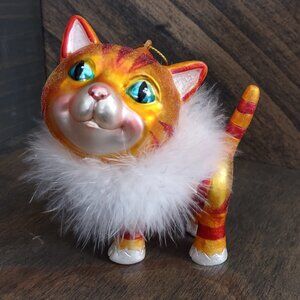 Decorative Tabby Cat Christmas Ornament